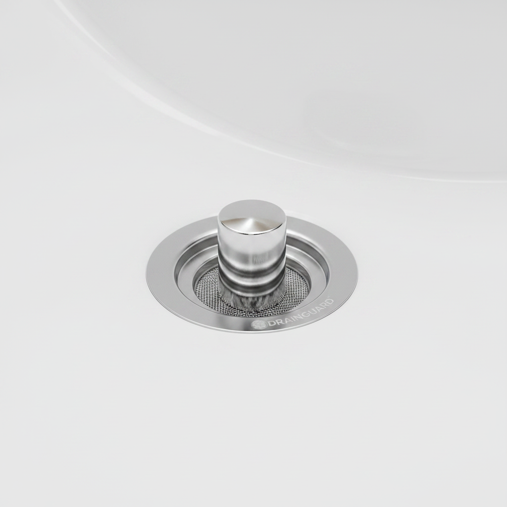 Pop-Up Basin Plug with Built-In Filter