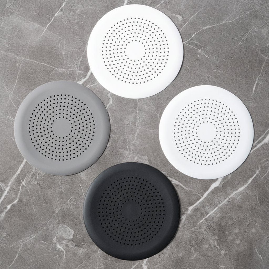 Round silicone drain covers - clean no text
